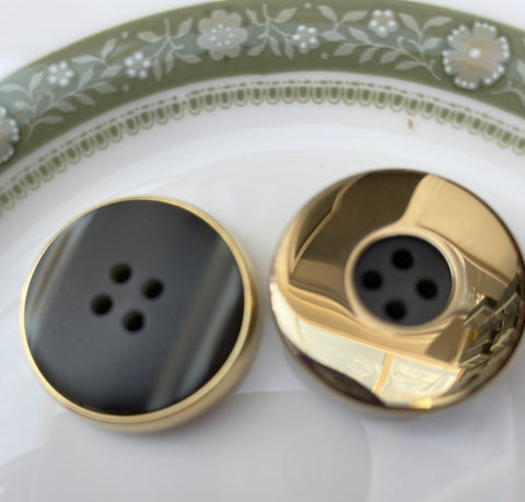 Vintage 28mm Grey and Gold Button - Premium Buttons from Smart as a button - Just £0.75! Shop now at Smart as a button