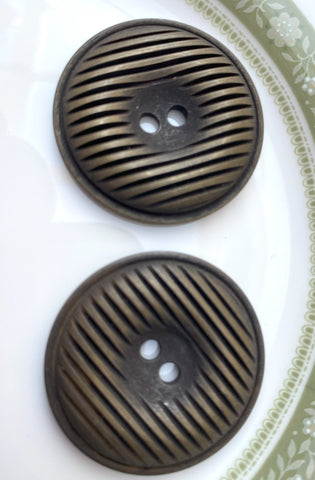 Vintage Brass Coloured 35mm Grooved Buttons - Premium Buttons from Smart as a button - Just £0.50! Shop now at Smart as a button