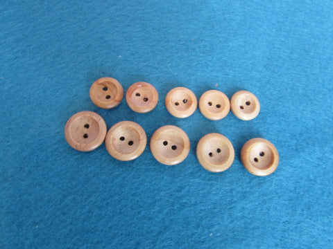 14mm, 16mm & 23mm Round Honey Coloured Wooden Buttons - Premium Buttons from jaytrim - Just £0.35! Shop now at Smart as a button