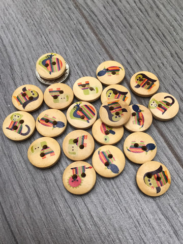 15mm Round Wooden Animal Buttons - Premium Buttons from Panda Hall - Just £2.25! Shop now at Smart as a button