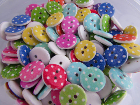 15mm Wooden Spotty Buttons - Premium Buttons from Panda Hall - Just £2.50! Shop now at Smart as a button