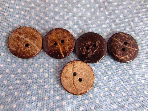 20mm Round Coconut Shell Buttons - Premium Buttons from Smart as a button - Just £0.40! Shop now at Smart as a button