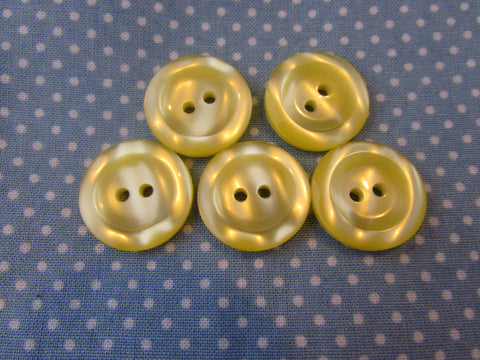 20mm Buttons Yellow Round Gloss Lipped 2 Hole Coat Buttons - Premium Buttons from Smart as a button - Just £0.45! Shop now at Smart as a button