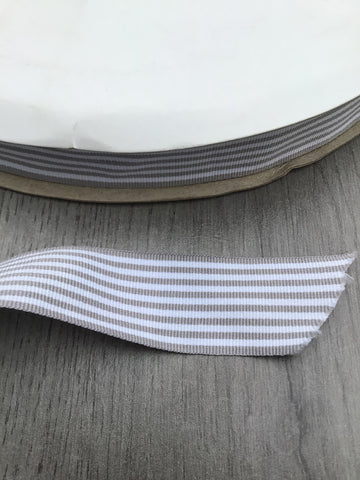 Silver grey and White Horizontal Ribbon