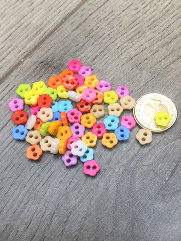 6mm Mini Flower Shaped Dolls Buttons - Premium Buttons from Smart as a button - Just £2! Shop now at Smart as a button