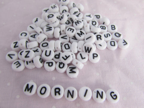 7mm White Alphabet beads - Premium from Smart as a button - Just £0.10! Shop now at Smart as a button