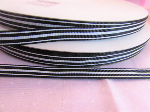 9mm Black and White Ribbon Horizontal Grosgrain - Premium Ribbon from Smart as a button - Just £2.50! Shop now at Smart as a button