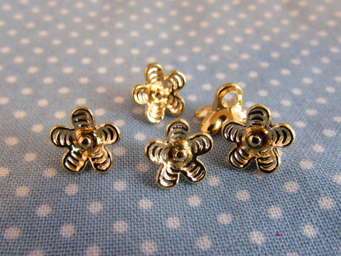 9mm Gold Flower Shaped Metal Buttons - Premium Buttons from Panda Hall - Just £0.25! Shop now at Smart as a button