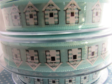 Beach Hut Ribbon Blue - Premium Craft from Berisfords - Just £2.75! Shop now at Smart as a button