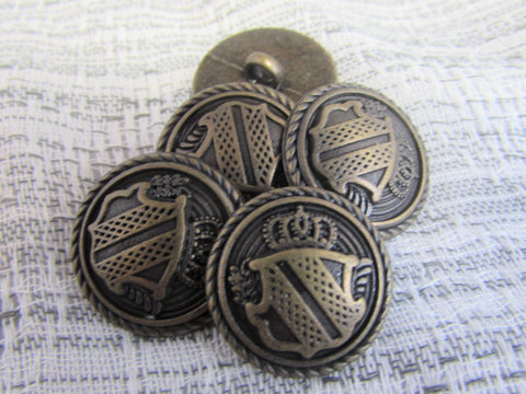 Brass Heraldic Shield Buttons - Premium  from Smart as a button - Just £0.50! Shop now at Smart as a button