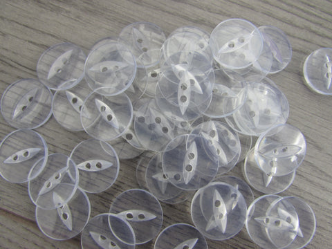 11mm, 14mm, 16mm & 19mm Buttons Clear Fisheye  Buttons 2 Hole Pks 10, 20,50,100 - Premium Buttons from Smart as a button - Just £2! Shop now at Smart as a button