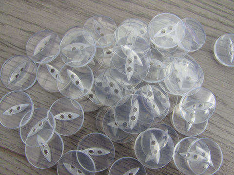 11mm, 14mm, 16mm & 19mm Buttons Clear Fisheye Buttons 2 Hole Pks 10, 20,50,100 - Premium Buttons from Smart as a button - Just £2! Shop now at Smart as a button