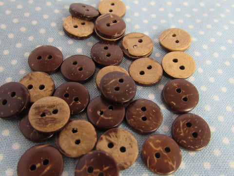 15mm Coconut Shell Brown Buttons - Premium Buttons from Smart as a button - Just £2.25! Shop now at Smart as a button