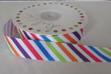 22mm  Multi Colour Stripe Ribbon Reel Chic Grosgrain Ribbon - Premium Craft from Reel Chic - Just £1.25! Shop now at Smart as a button