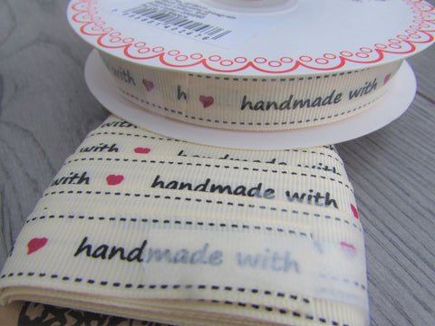 Ribbon Handmade with Love Labels Tags - Premium Ribbon from Berties Bows - Just £2.75! Shop now at Smart as a button