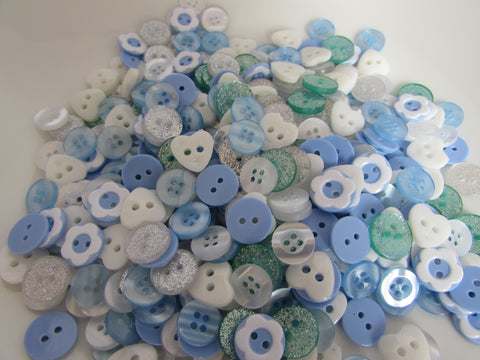 Mixed Button Assortment in Blue and White Buttons assorted Sizes 10-13mm - Premium from Smart as a button - Just £2! Shop now at Smart as a button