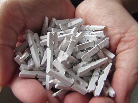 35mm White Mini Pegs - Premium  from Smart as a button - Just £2.50! Shop now at Smart as a button