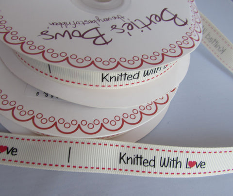 16mm Ribbon Knitted with Love Labels Berties Bows - Premium Craft from Berties Bows - Just £2.75! Shop now at Smart as a button