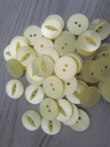11mm & 19mm Buttons Lemon Fisheye Buttons 2 Hole Pks 10, 20, 50, 100 - Premium Buttons from jaytrim - Just £2! Shop now at Smart as a button