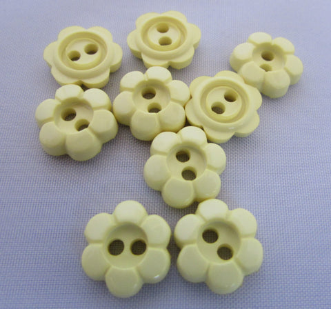 Baby Buttons 11mm & 15mm Lemon Yellow Daisy Shaped Flower Buttons Asst Pk Sizes - Premium Buttons from jaytrim - Just £0.40! Shop now at Smart as a button