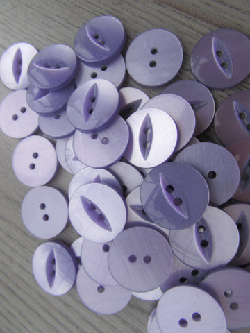 11mm & 19mm Buttons Lilac Fisheye Buttons 2 Hole Pks 10, 20, 50, 100 - Premium Buttons from jaytrim - Just £2! Shop now at Smart as a button