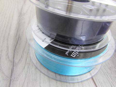 25mm & 15mm Peacock Blue or Navy Berisford Double Satin Ribbon - Premium  from Smart as a button - Just £2.25! Shop now at Smart as a button