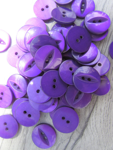 11mm & 19mm Buttons Purple Fisheye Buttons 2 Hole Pks 10, 20, 50, 100 - Premium Buttons from jaytrim - Just £2! Shop now at Smart as a button