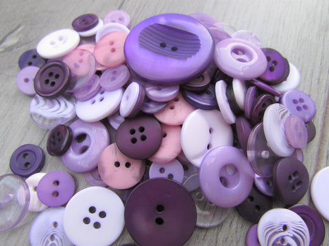 50g Purple and Lilac Mixed Button Assortments - Premium Buttons from jaytrim - Just £2.50! Shop now at Smart as a button