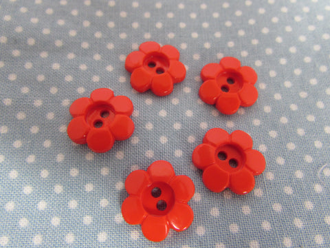 Baby Buttons 11mm and 15mm Red Daisy Shaped Flower Buttons in Asst Pack Sizes - Premium Buttons from jaytrim - Just £0.40! Shop now at Smart as a button