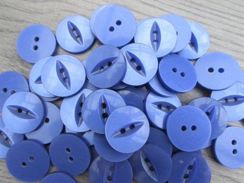 11mm & 19mm Buttons Royal Blue Fisheye  Buttons 2 Hole Pks 10, 20, 50, 100 - Premium Buttons from jaytrim - Just £2! Shop now at Smart as a button