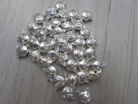 Tibetan Silver Cat Face Beads - Premium  from Smart as a button - Just £2.50! Shop now at Smart as a button