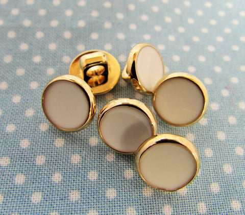 White and Gold Dress Shirt Buttons - Premium Buttons from jaytrim - Just £0.50! Shop now at Smart as a button