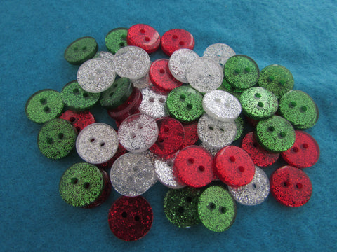 Christmas Glitter Buttons for Knitting and Sewing - Premium Buttons from Smart as a button - Just £1.50! Shop now at Smart as a button