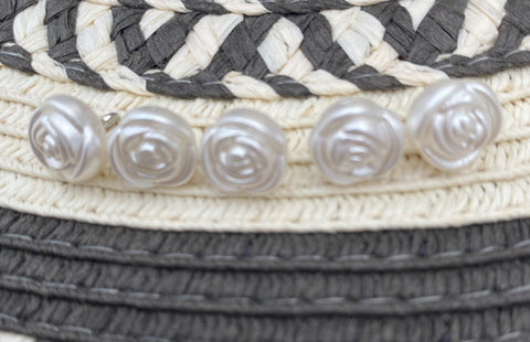 11mm Ivory Rose Buttons on a Shank