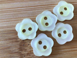 11mm Flower Buttons with Pearlescent Finish