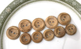 Round Olive Wood Wooden Buttons