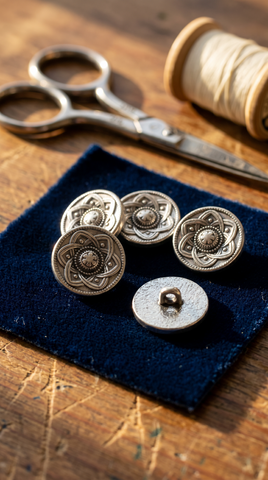 15mm Tibetan Silver Round Flower Button