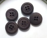 Pack of 5 Vintage 20mm Brown Buttons made to look like Stone