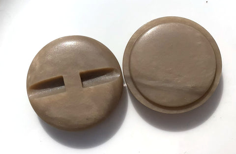 Vintage 28mm Light Brown Buttons with Raised circle