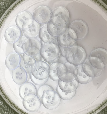 15mm Clear 4 hole buttons