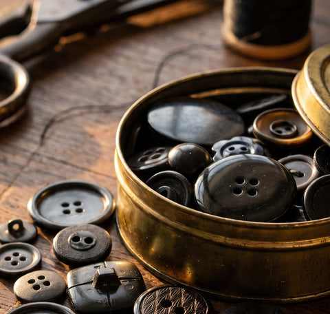 50g Assortment 1 Black Vintage Buttons