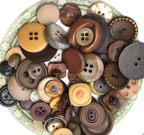 75g Vintage Brown Button Assortment 3