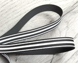 9mm Black and White Stripe Ribbon