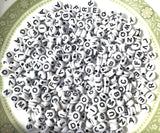 7mm White Alphabet beads 50g Bag