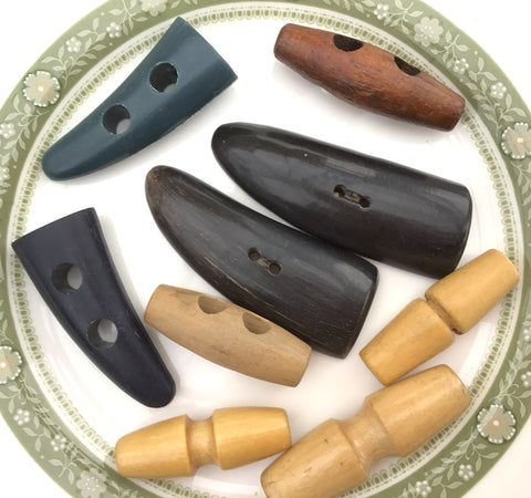Vintage Wooden Toggle Buttons