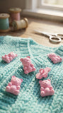 Baby Pink Teddy Bear Buttons