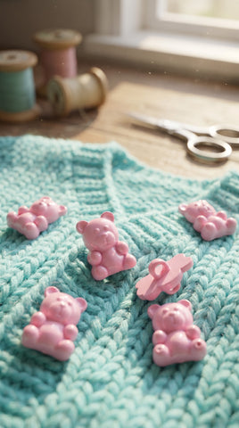 Baby Pink Teddy Bear Buttons