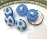 13mm Blue and White Football Buttons
