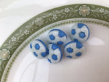 13mm Blue and White Football Buttons