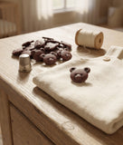 Brown Teddy Bear Head Baby Buttons